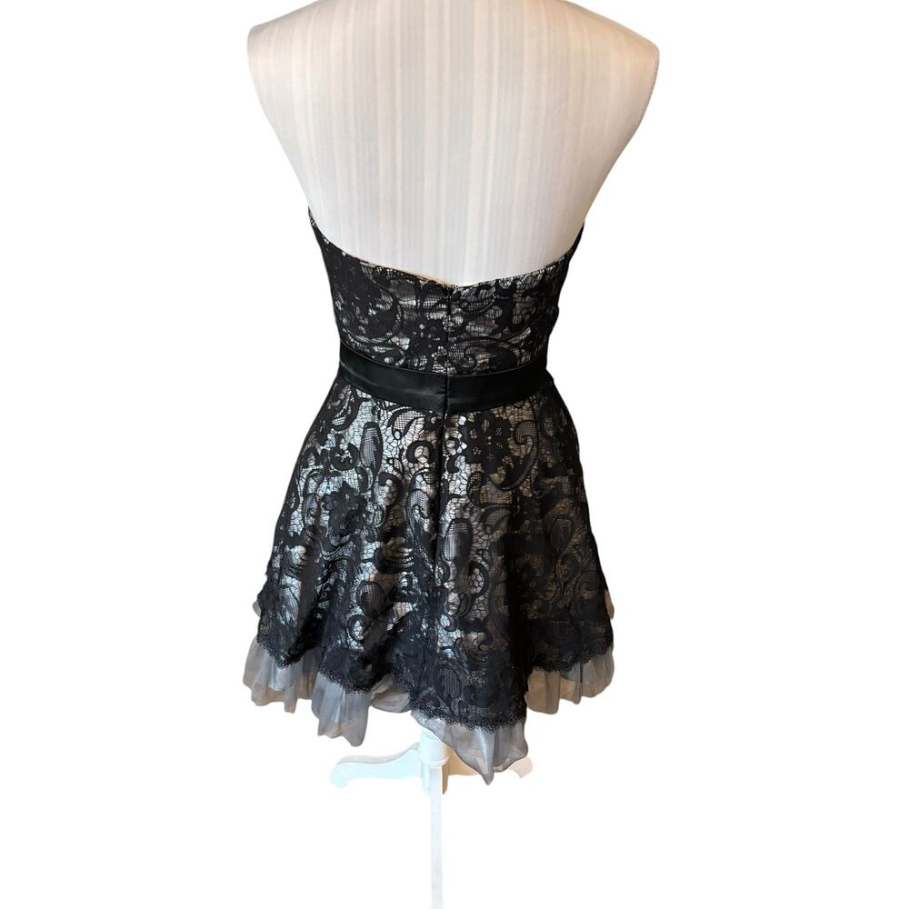 LAONA Black & Silver Lace Homecoming Prom Cocktail Dress Size 3 - Picture 4 of 7